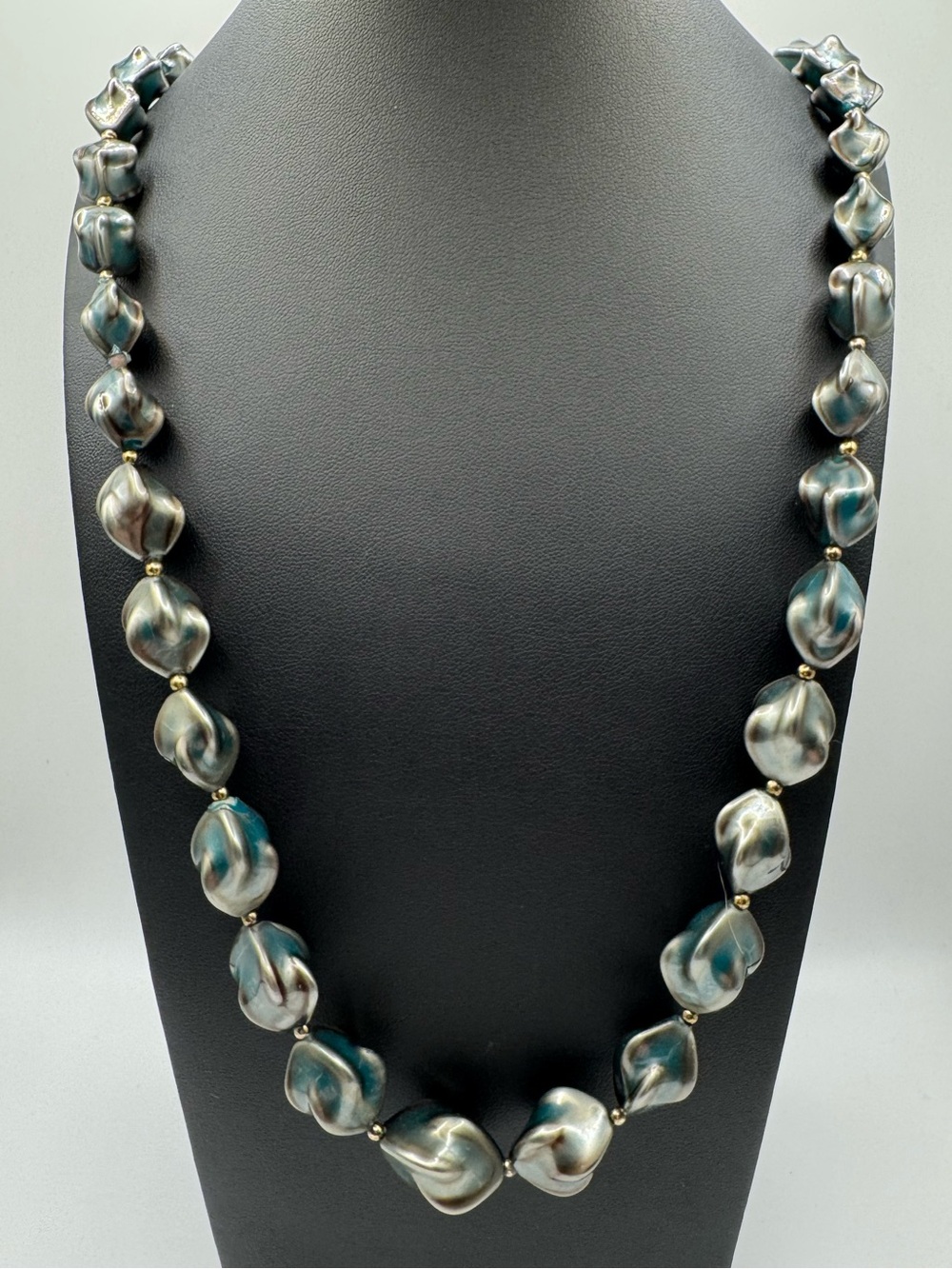 Iridescent Baroque Bead Necklace